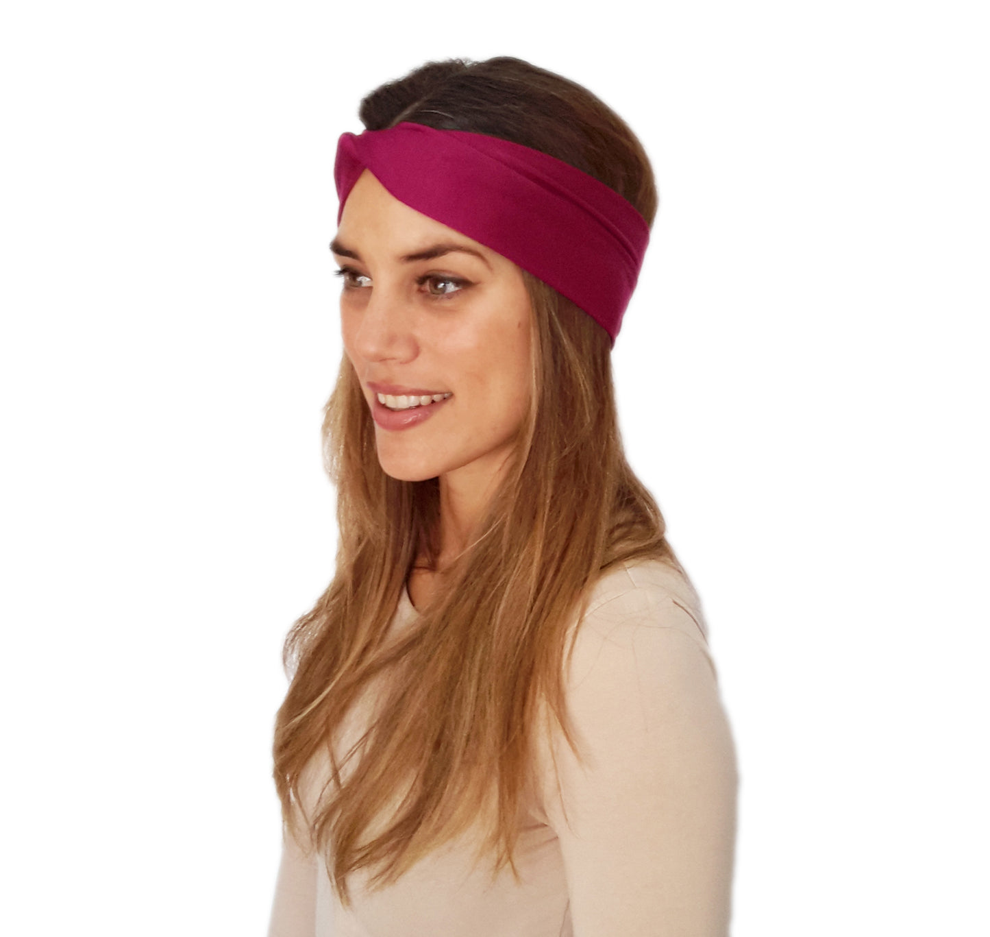 Cinta de Pelo Elástica con Nudo · Frambuesa