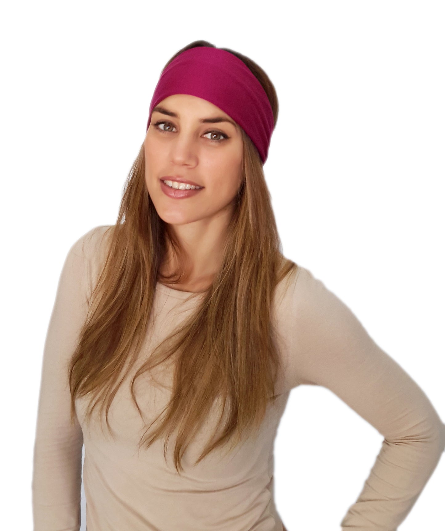 Cinta de Pelo Elástica con Nudo · Frambuesa