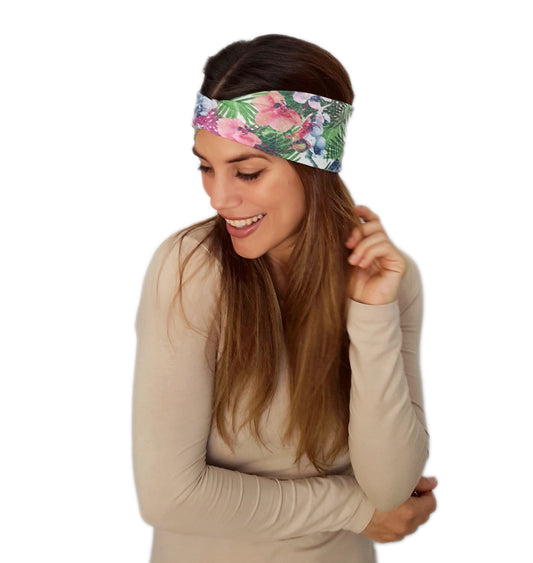 Cinta de Pelo Elástica con Nudo · Orquídeas