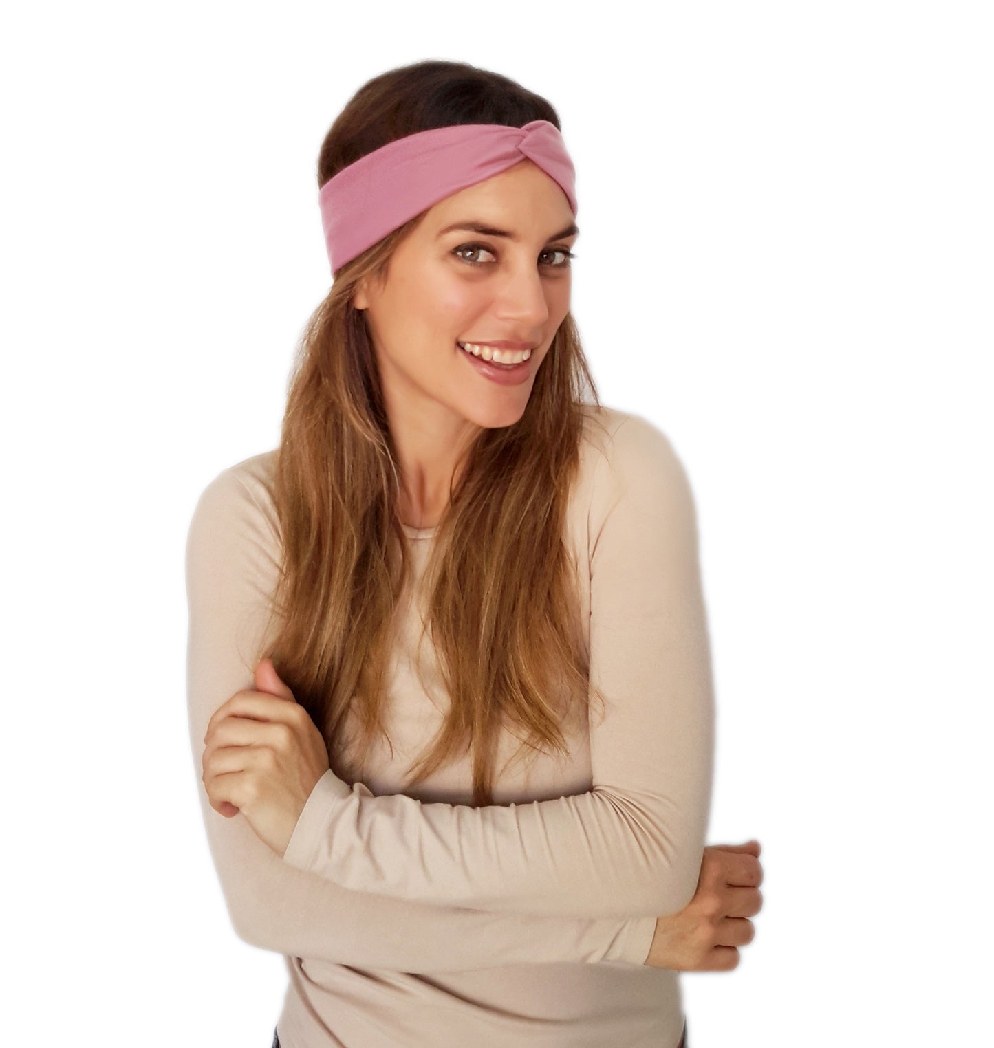 Cinta de Pelo Elástica con Nudo · Rosa Viejo Deluxe