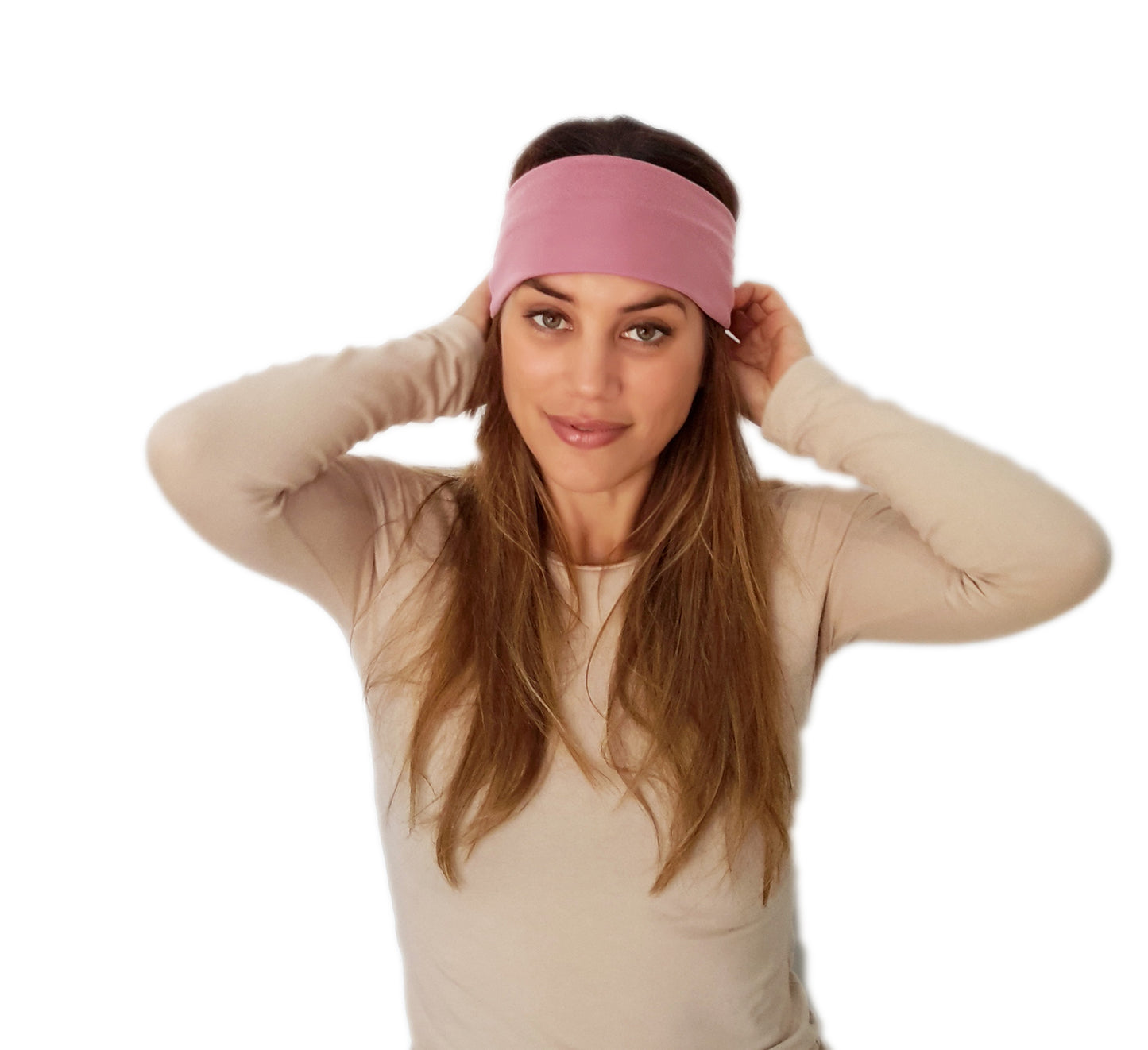 Cinta de Pelo Elástica con Nudo · Rosa Viejo Deluxe