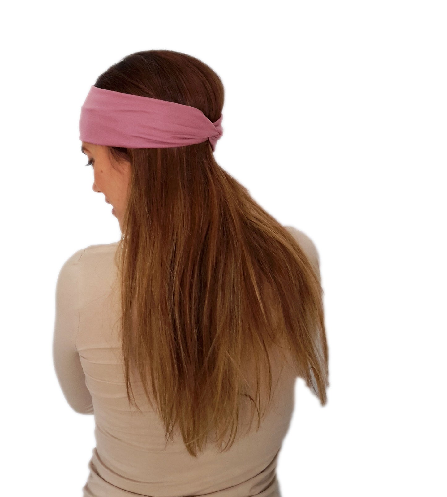 Cinta de Pelo Elástica con Nudo · Rosa Viejo Deluxe