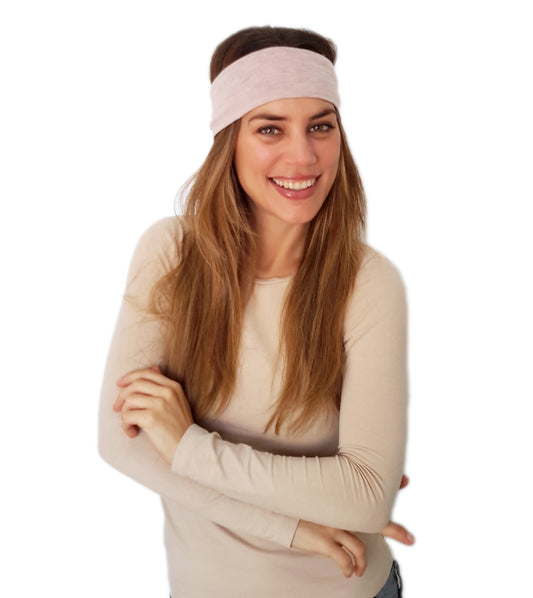 Bandeau élastique à nœud · Rose chiné
