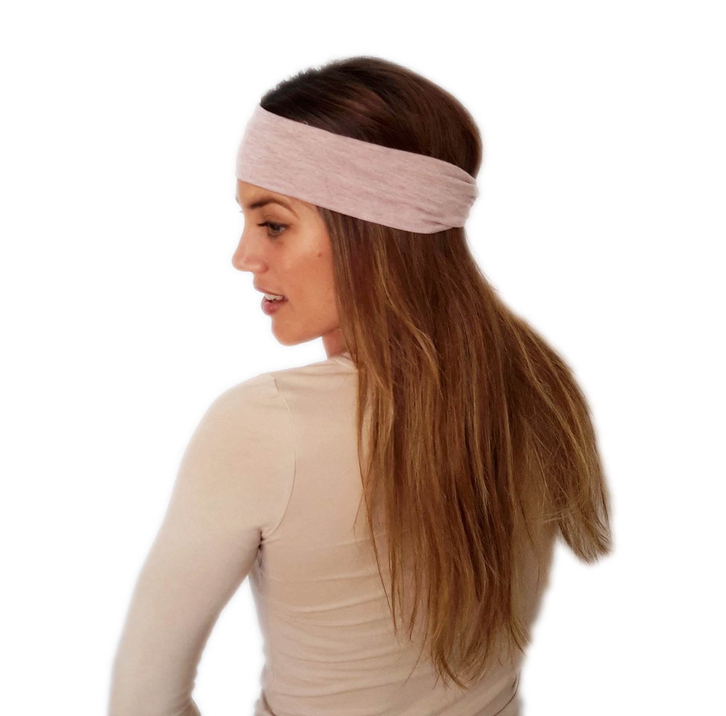 Cinta de Pelo Elástica con Nudo · Rosa Jaspeado