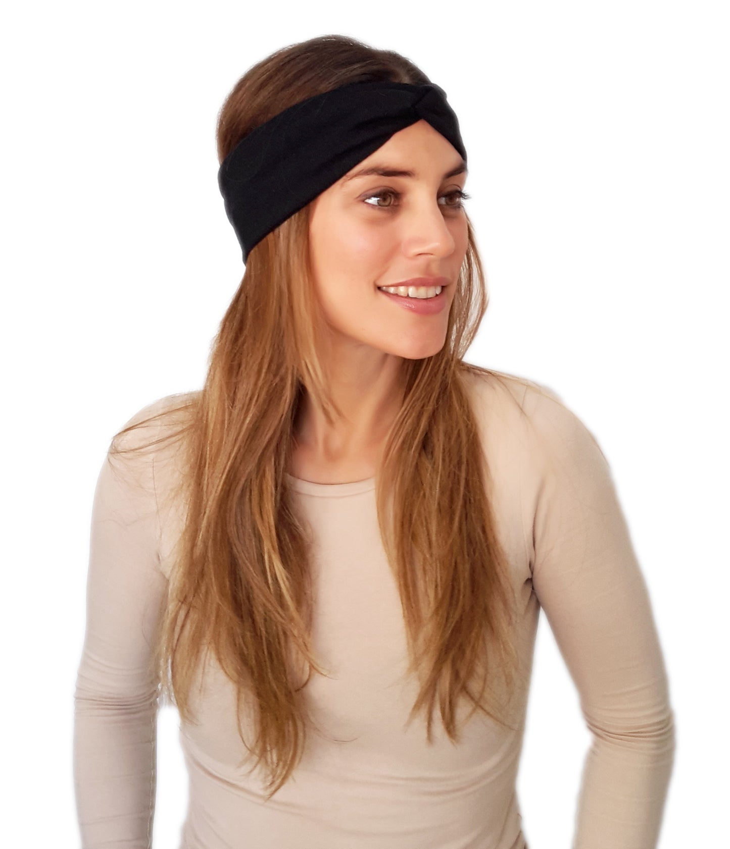 Cinta de Pelo Elástica con Nudo · Negro Deluxe