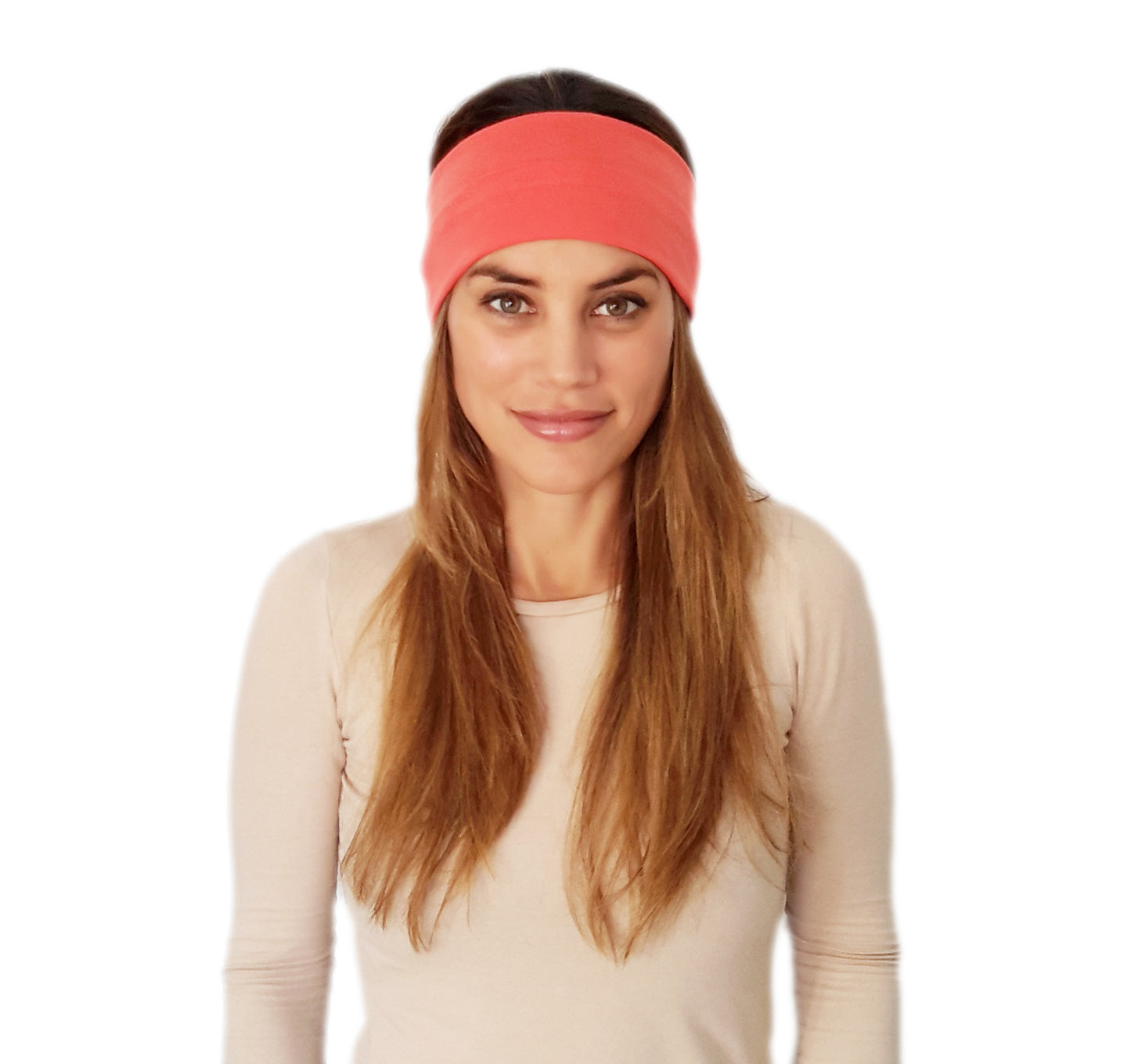 Cinta de Pelo Elástica con Nudo · Coral