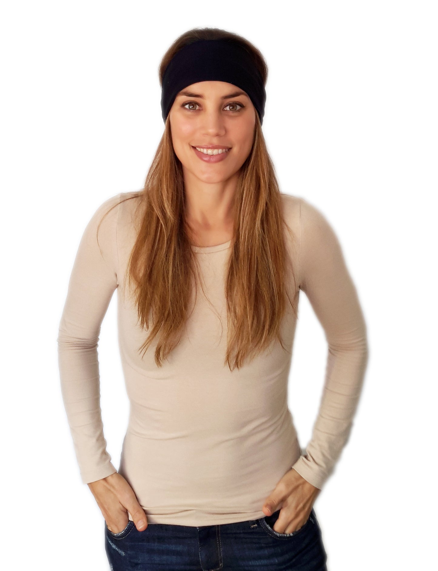 Cinta de Pelo Elástica con Nudo · Negro Deluxe