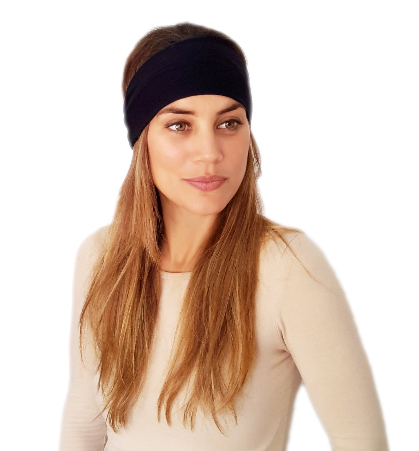 Cinta de Pelo Elástica con Nudo · Negro Deluxe