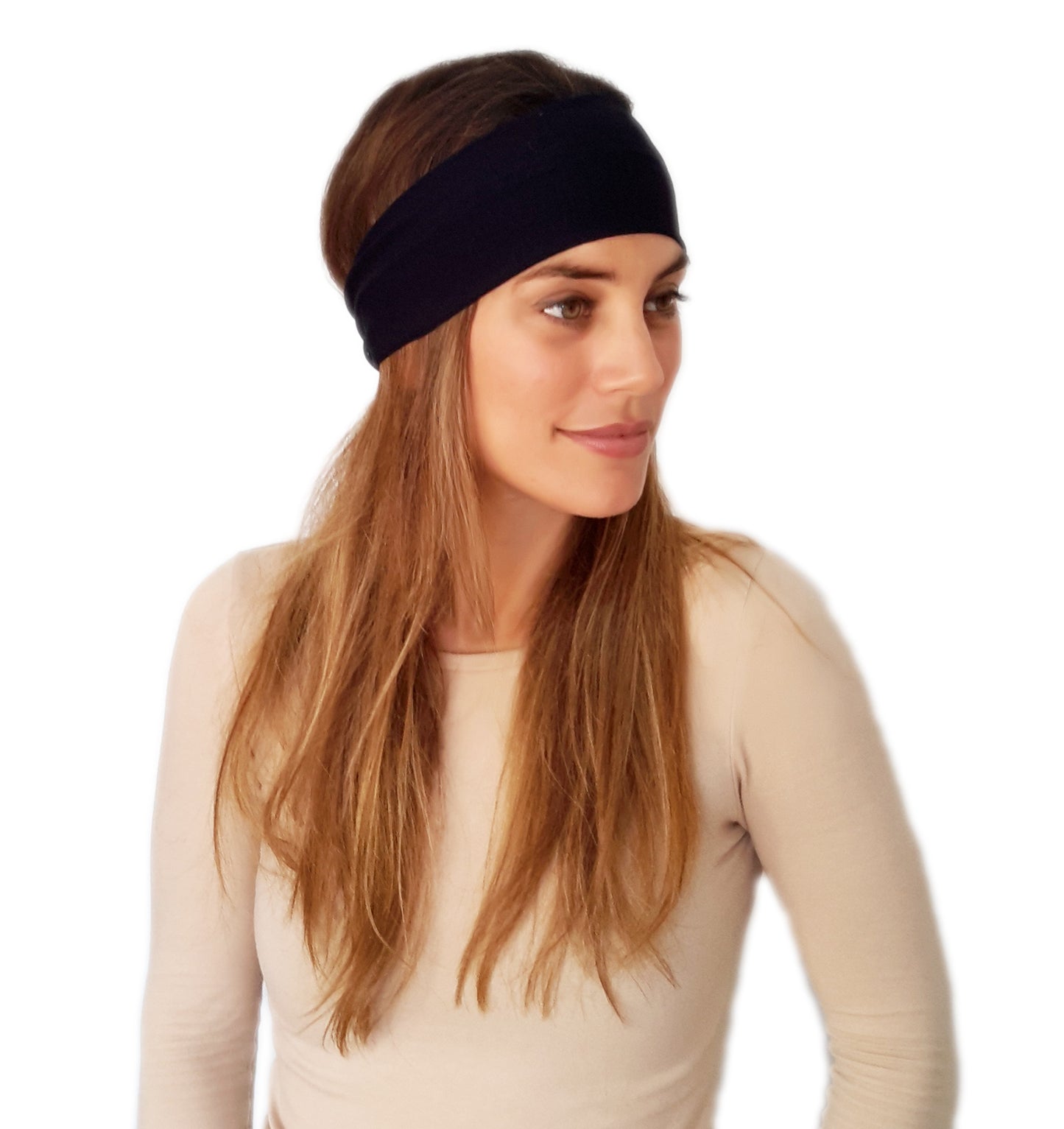 Cinta de Pelo Elástica con Nudo · Negro Deluxe