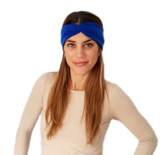 Cinta de Pelo Elástica con Nudo · Azulón