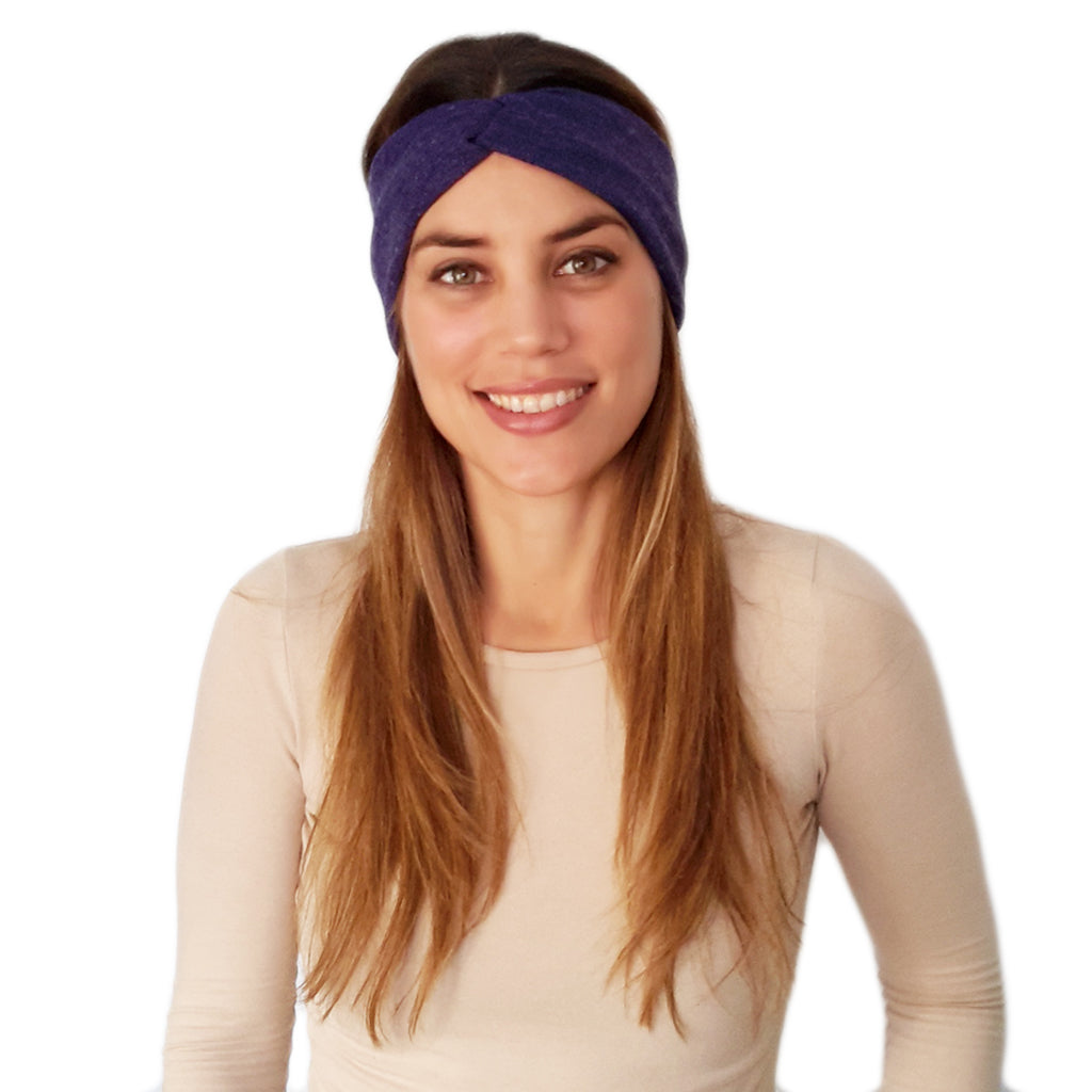 Cinta de Pelo Elástica con Nudo · Morado Jaspeado (Otoño-Invierno)