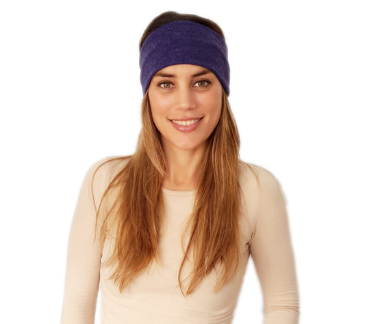 Cinta de Pelo Elástica con Nudo · Morado Jaspeado (Otoño-Invierno)