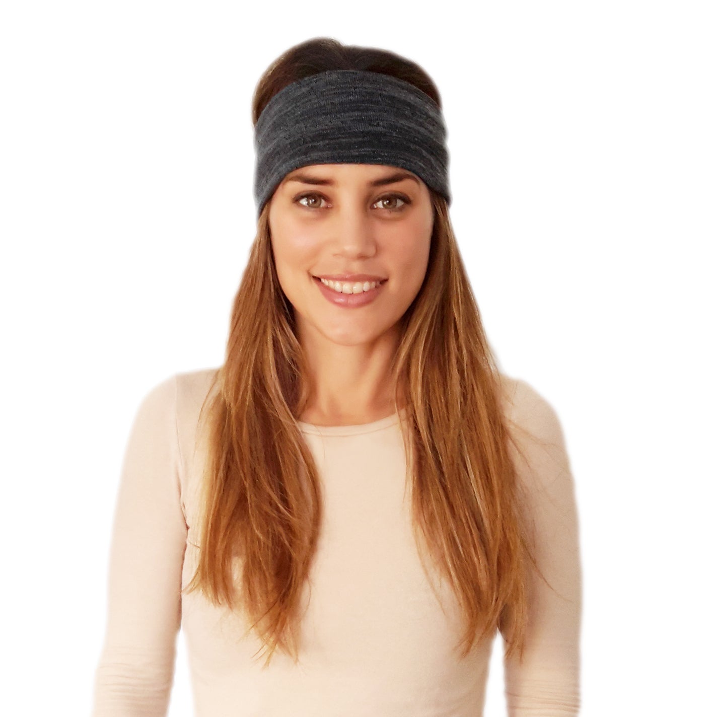 Cinta de Pelo Elástica con Nudo · Gris Oscuro Jaspeado (Otoño-Invierno)