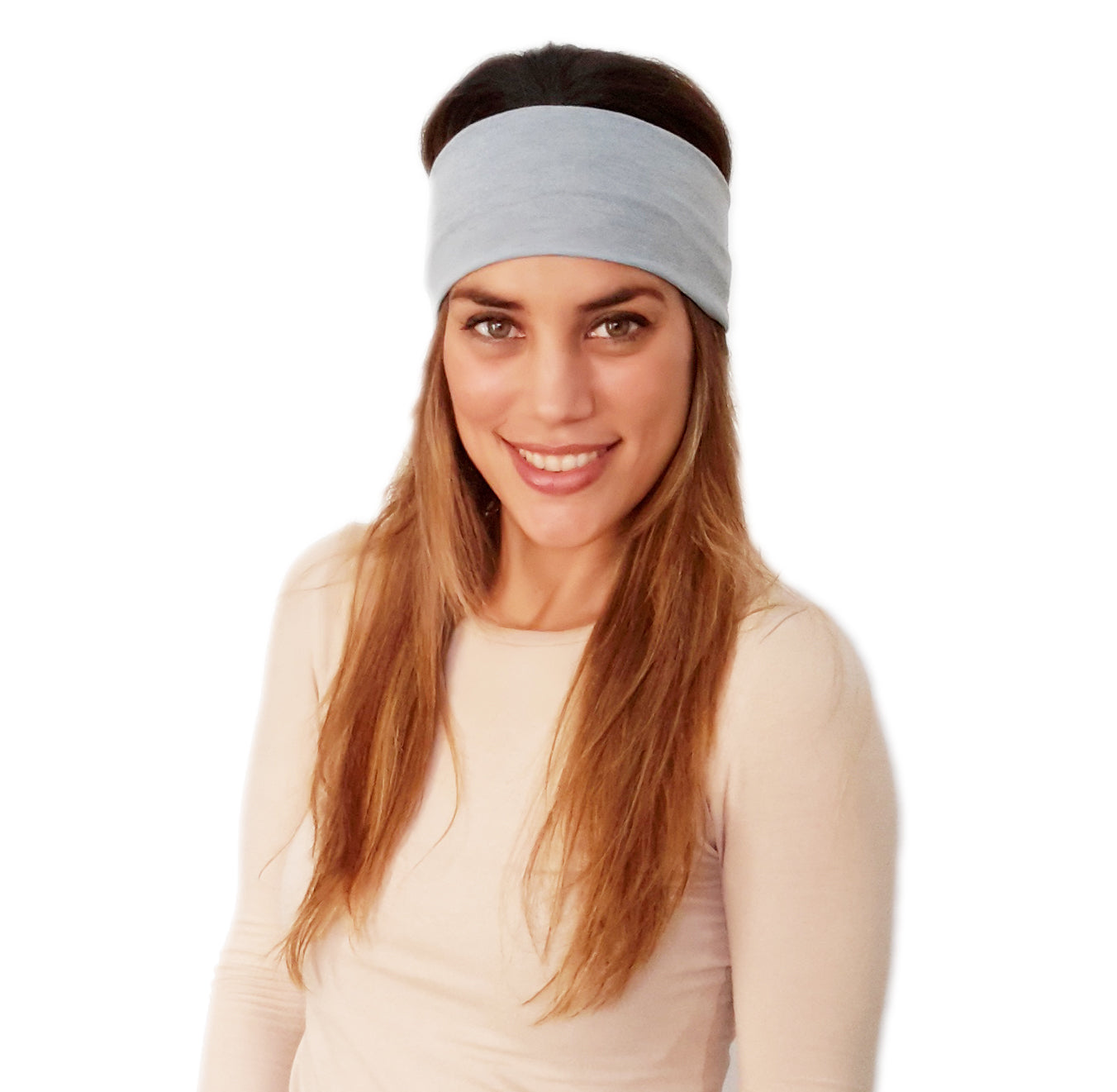 Cinta de Pelo Elástica con Nudo · Gris Claro