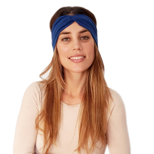 Cinta de Pelo Elástica con Nudo · Azul Cobalto
