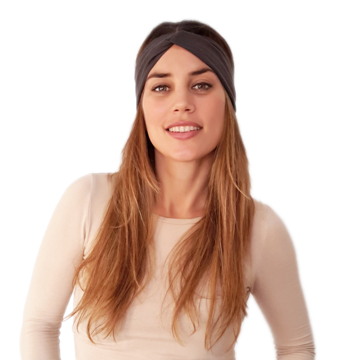 Cinta de Pelo Elástica con Nudo · Castaño
