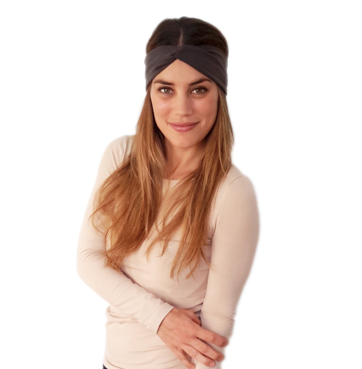 Cinta de Pelo Elástica con Nudo · Castaño