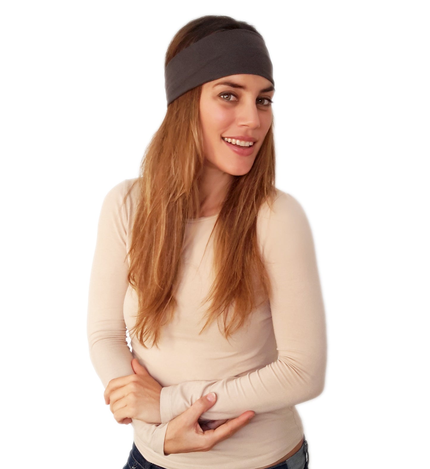 Cinta de Pelo Elástica con Nudo · Castaño