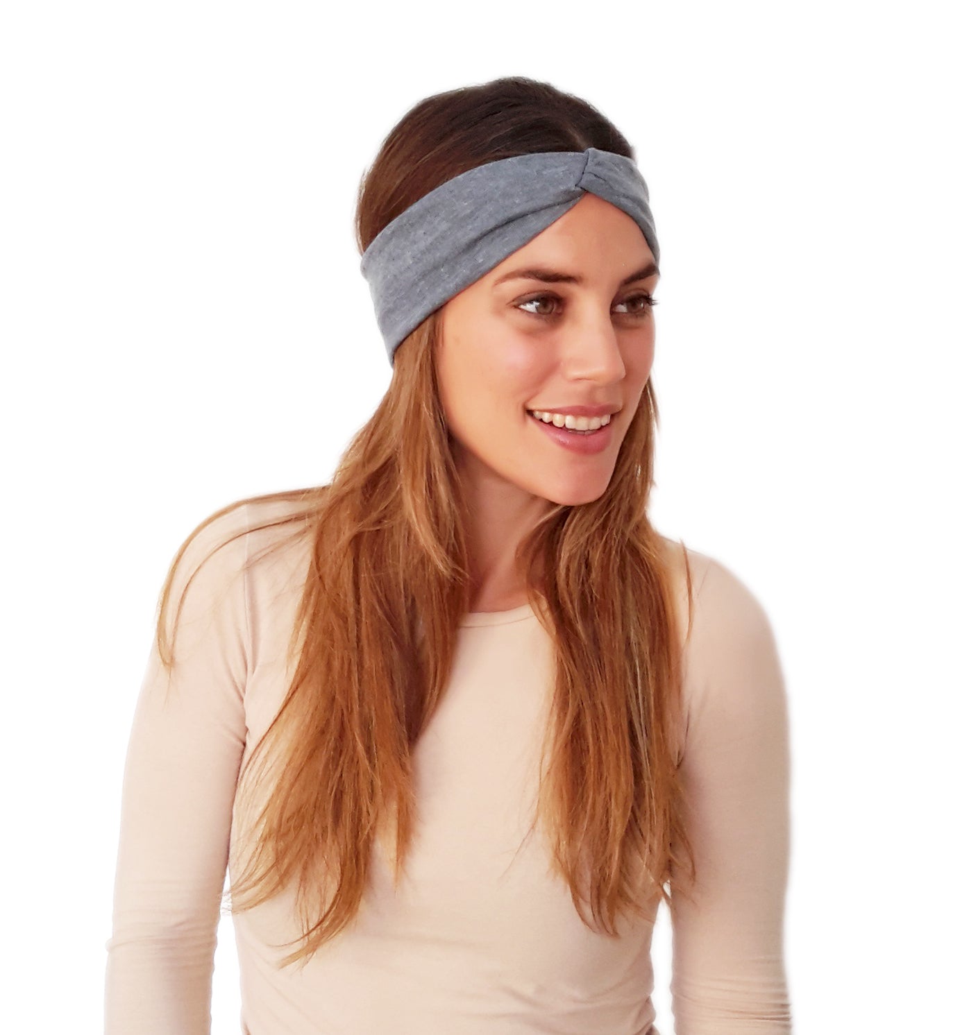 Cinta de Pelo Elástica con Nudo · Gris Oscuro