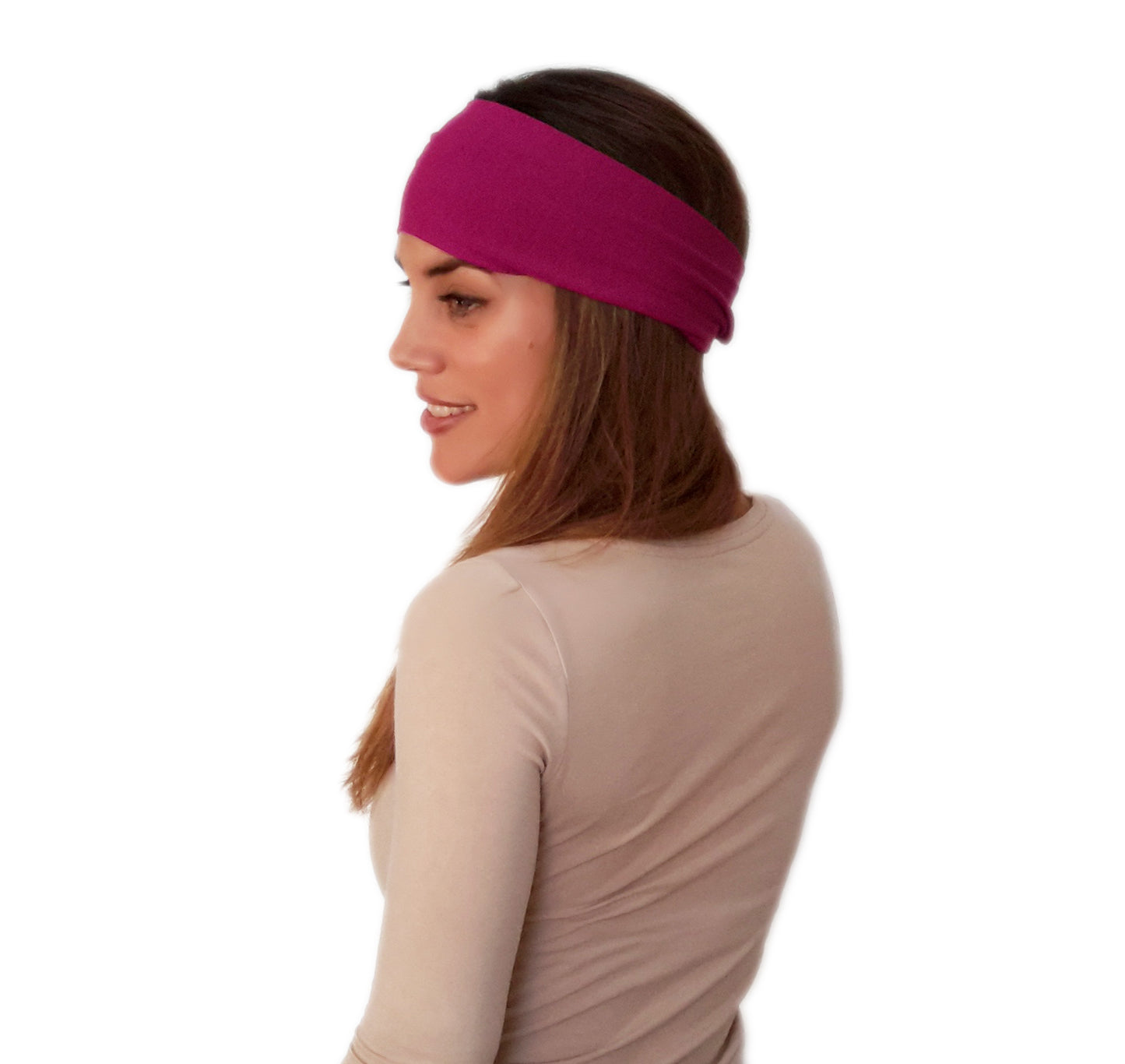 Cinta de Pelo Elástica con Nudo · Fucsia