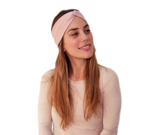 Cinta de Pelo Elástica con Nudo · Rosa Nude