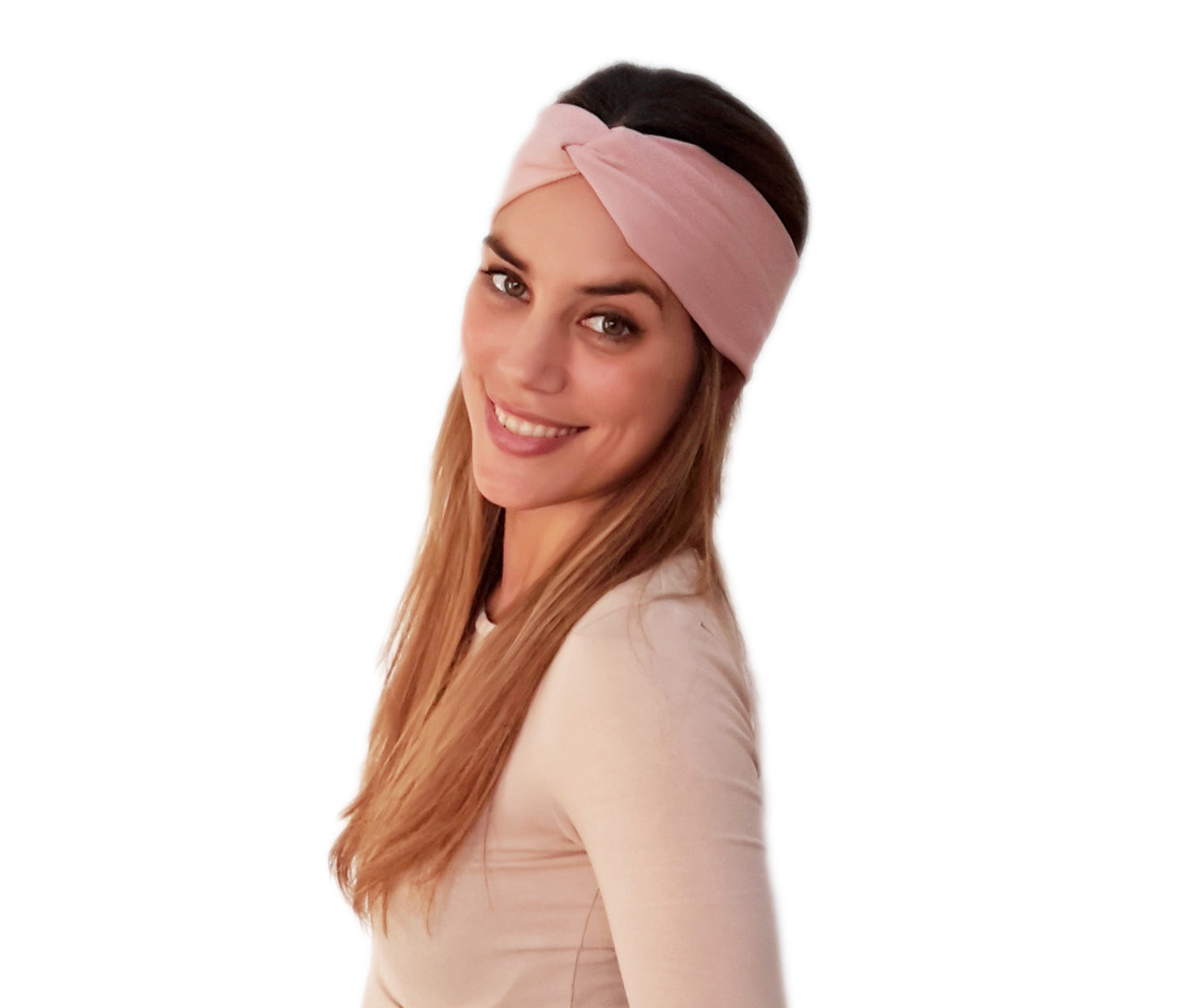 Cinta de Pelo Elástica con Nudo · Rosa Nude