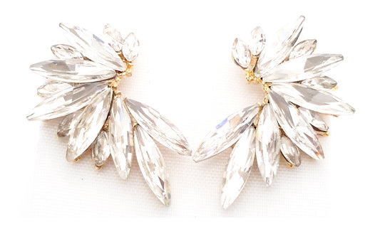 Pendientes Cristales Brillantes · Blanco Brillo, Oro