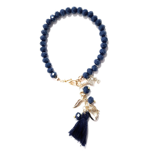 Pulsera Cuentas de Cristales facetados · Marino (última unidad!)