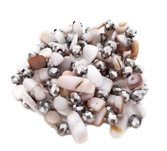 Collar Largo de Nácar · Blanco