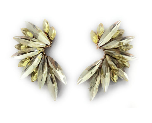 Pendientes Cristales Brillantes · Amarillo, Oro