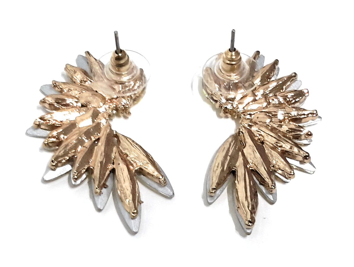 Pendientes Cristales Brillantes · Coral, Oro