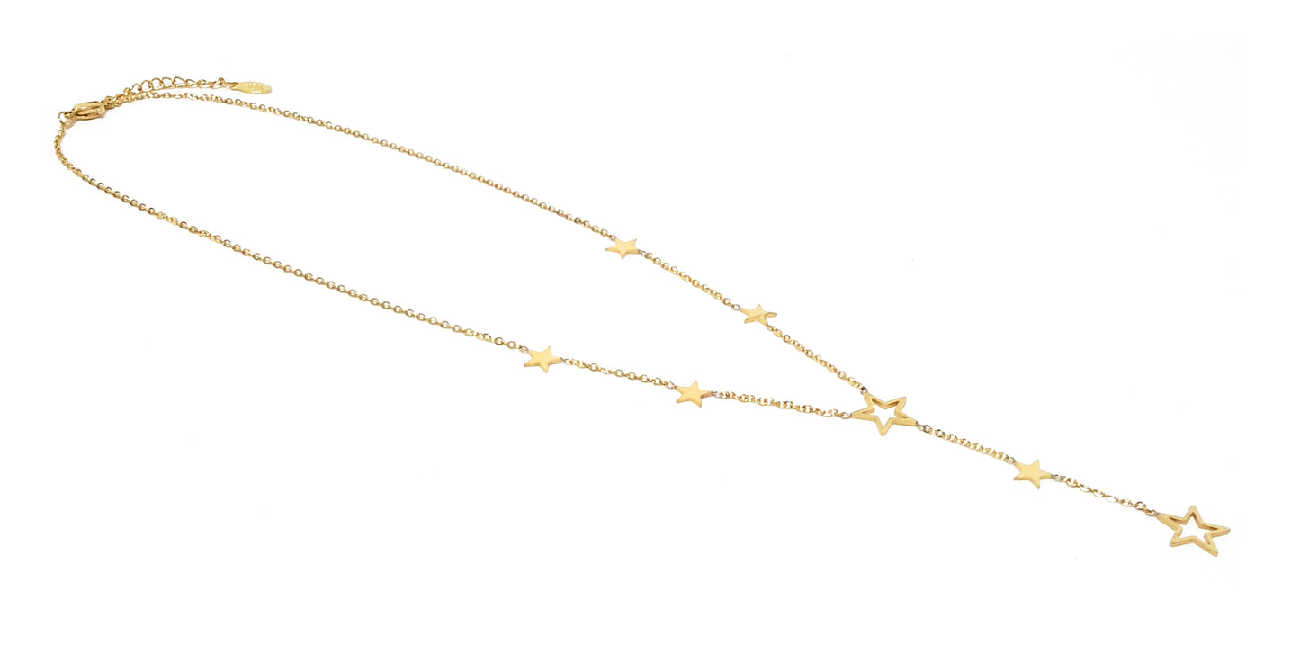 Gargantilla Forma Y · Dorado Estrellas