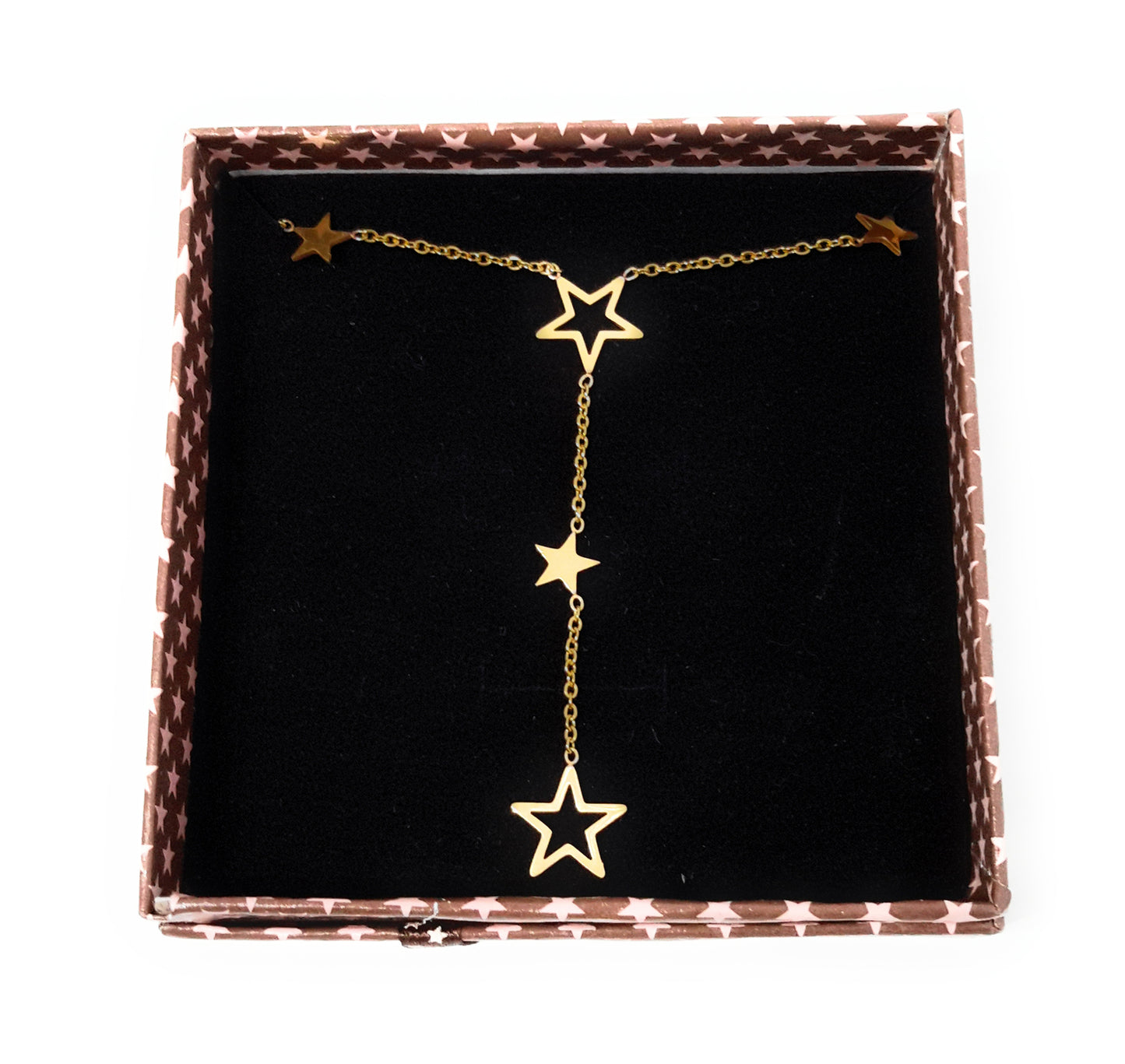 Gargantilla Forma Y · Dorado Estrellas