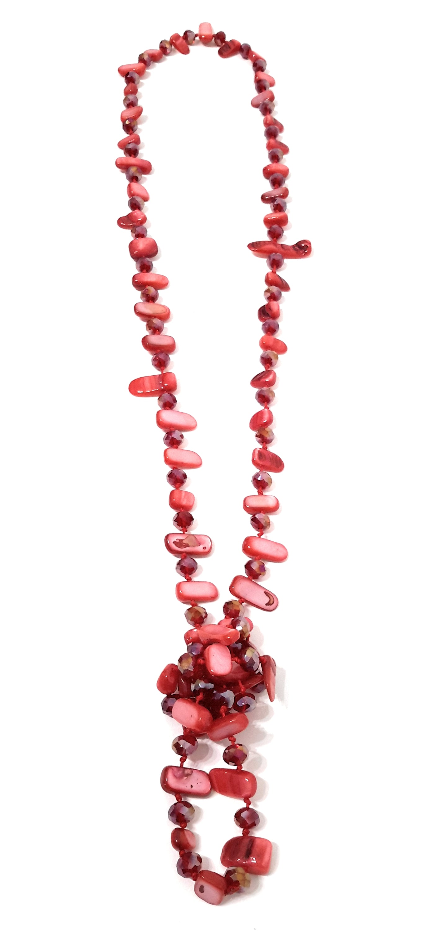 Collar Largo de Nácar · Rojo