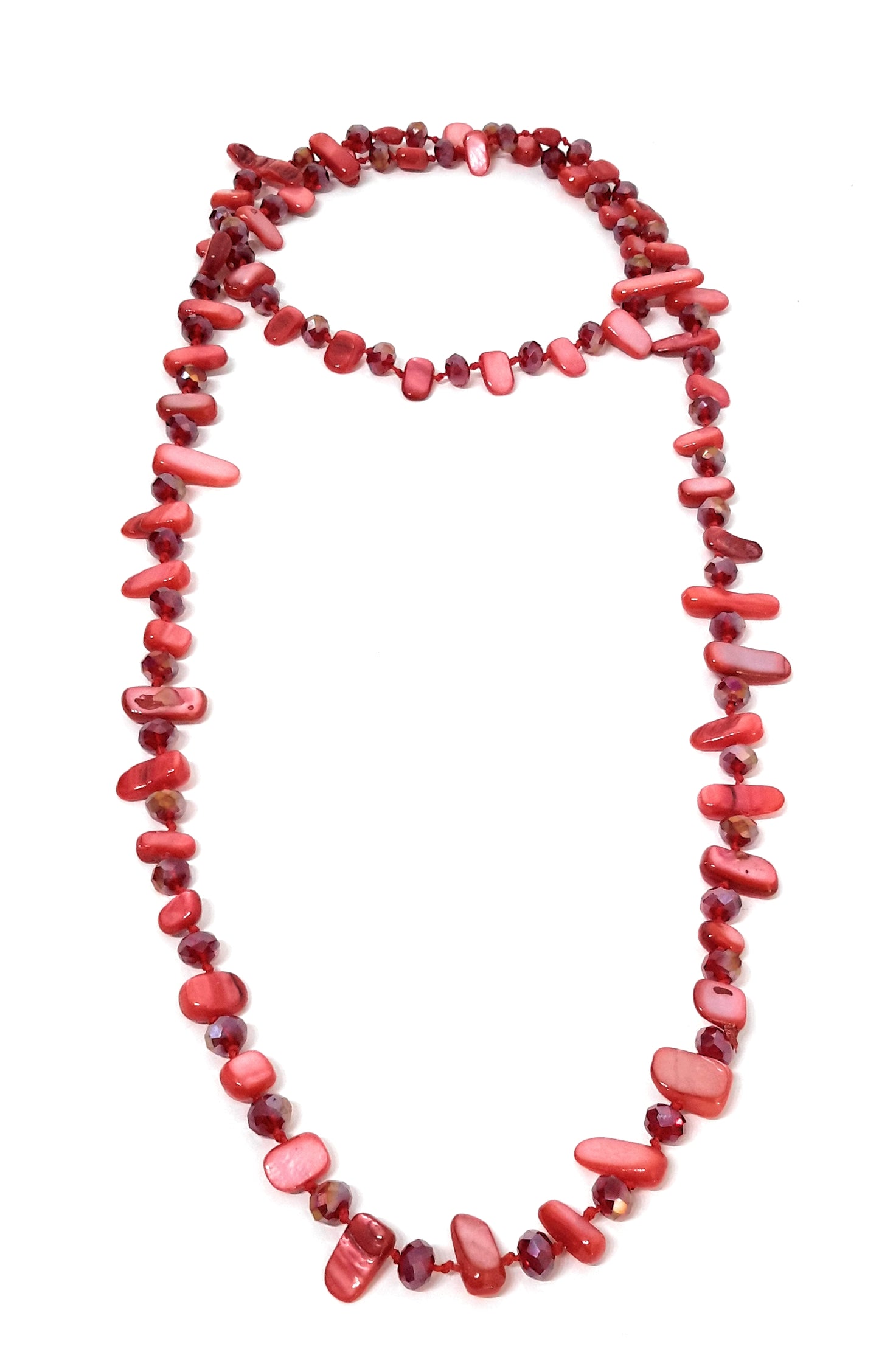 Collar Largo de Nácar · Rojo
