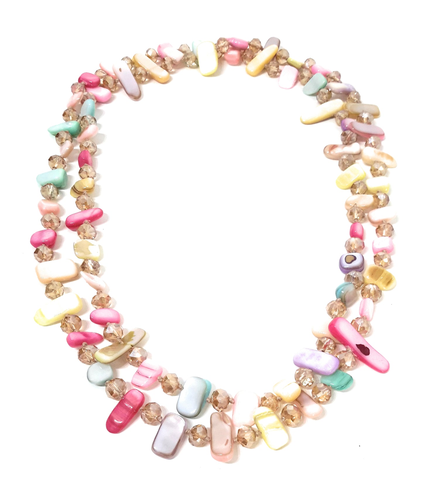 Collar Largo de Nácar · Colores Pasteles