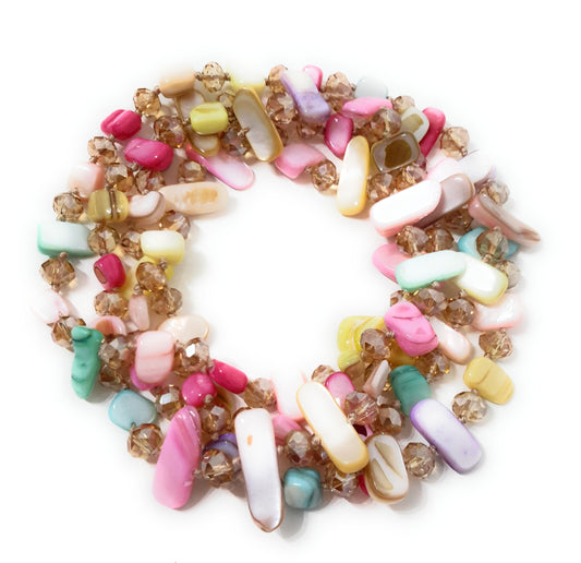 Collar Largo de Nácar · Colores Pasteles