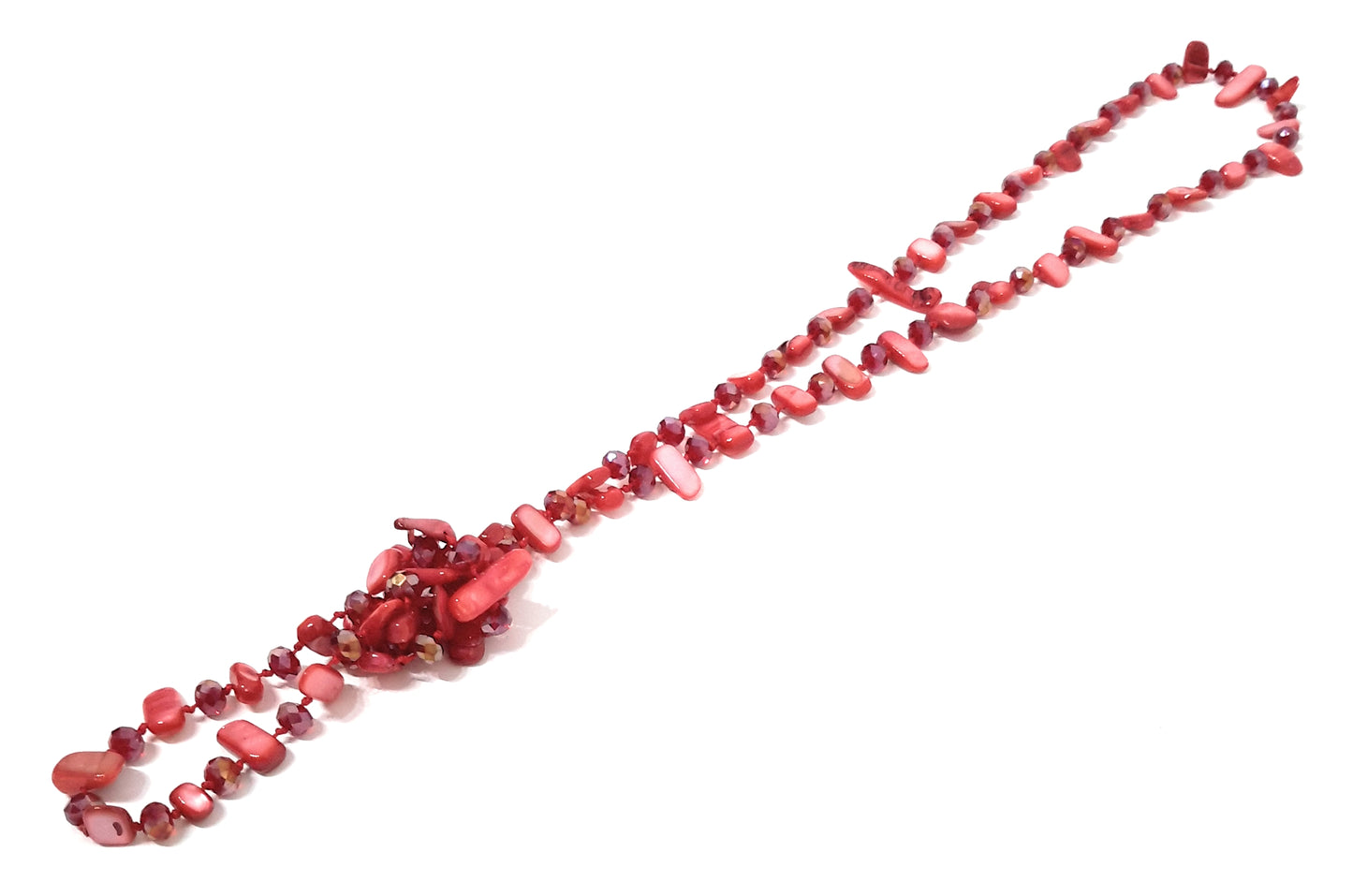 Collar Largo de Nácar · Rojo