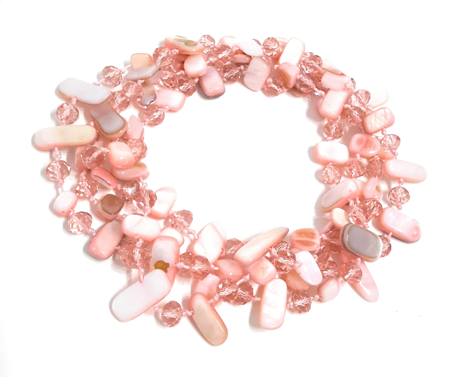 Collar Largo de Nácar · Rosa