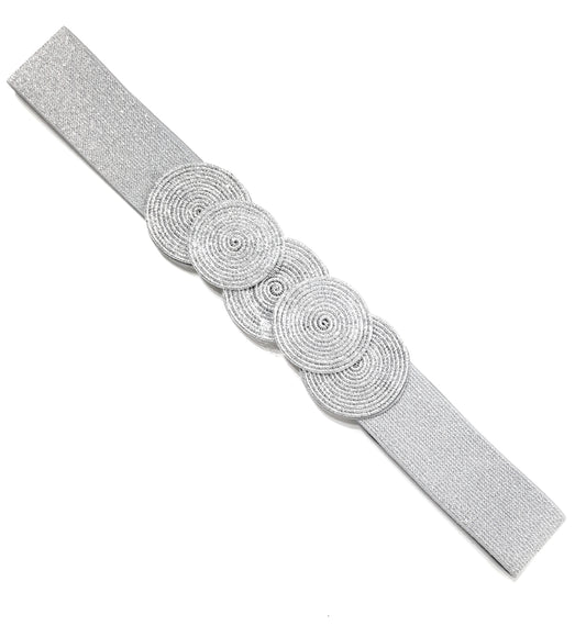 Cinturón Elástico Círculos · Plata