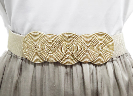 Cinturón Elástico Círculos · Oro