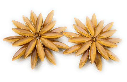 Pendientes Cristales Margarita · Mostaza, Oro (última unidad!)