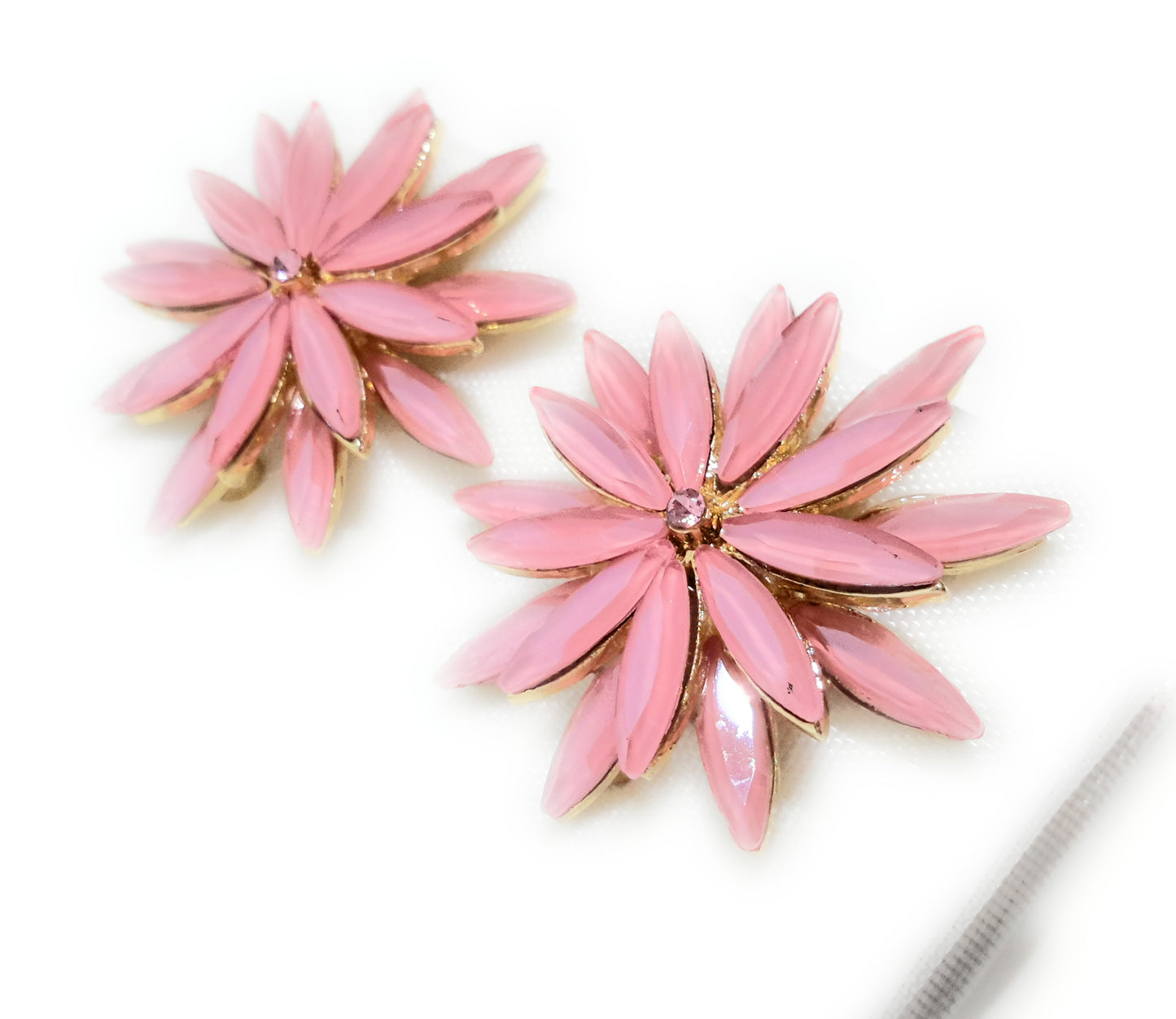 Pendientes Cristales Margarita · Rosa, Oro