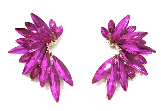 Pendientes Cristales Brillantes · Buganvilla, Oro