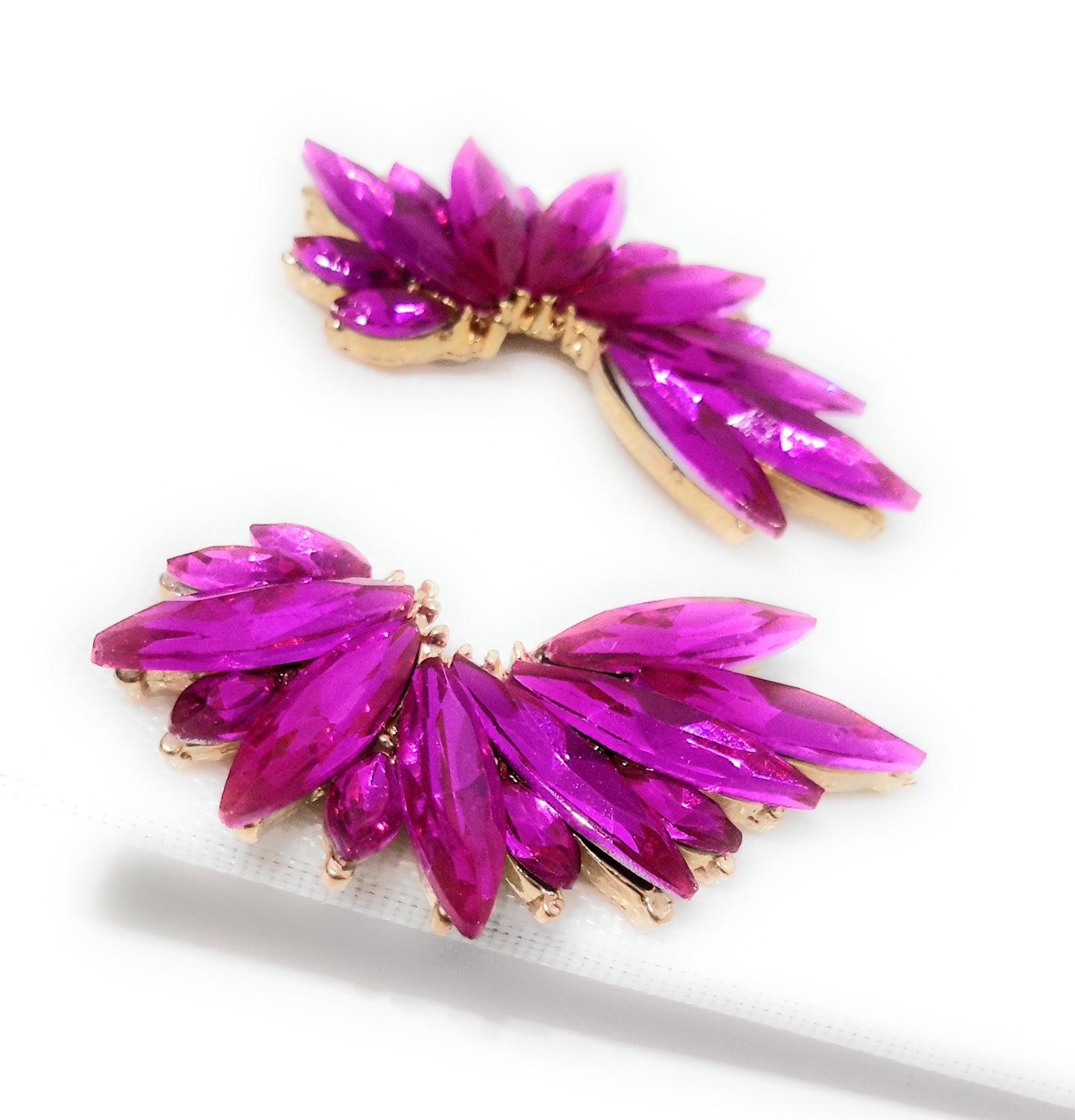 Pendientes Cristales Brillantes · Buganvilla, Oro