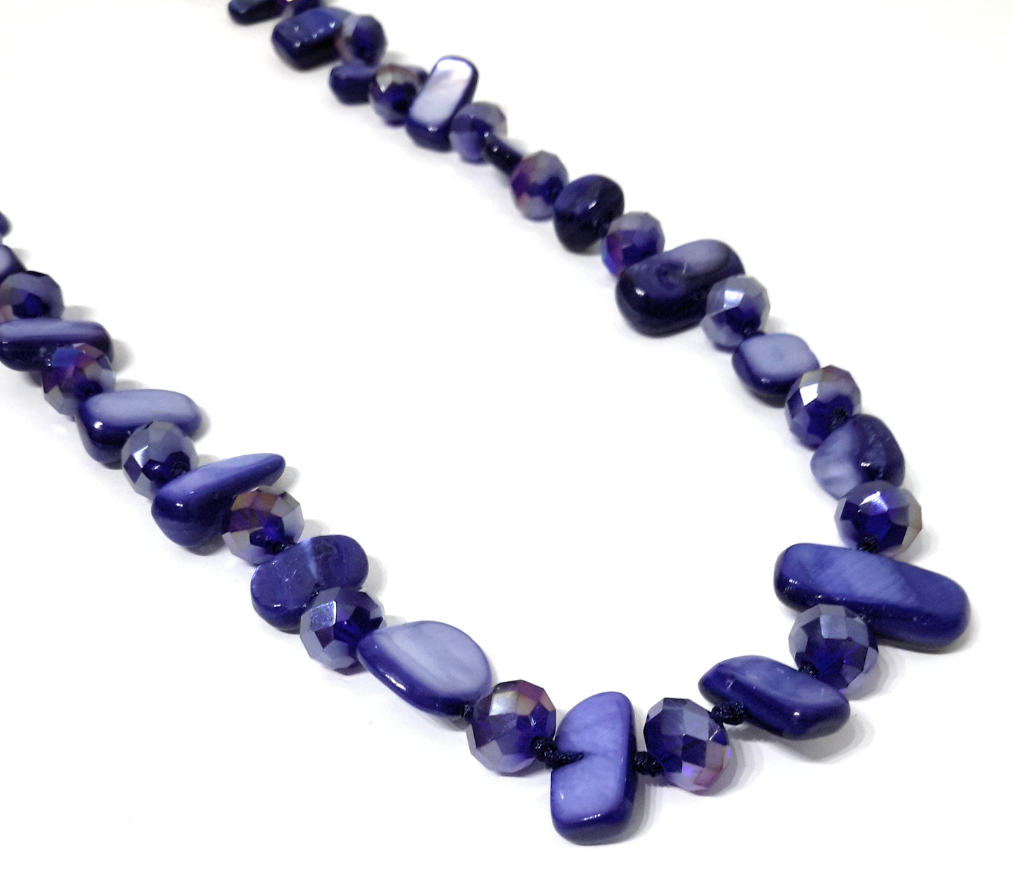 Collar Largo de Nácar · Azul Marino