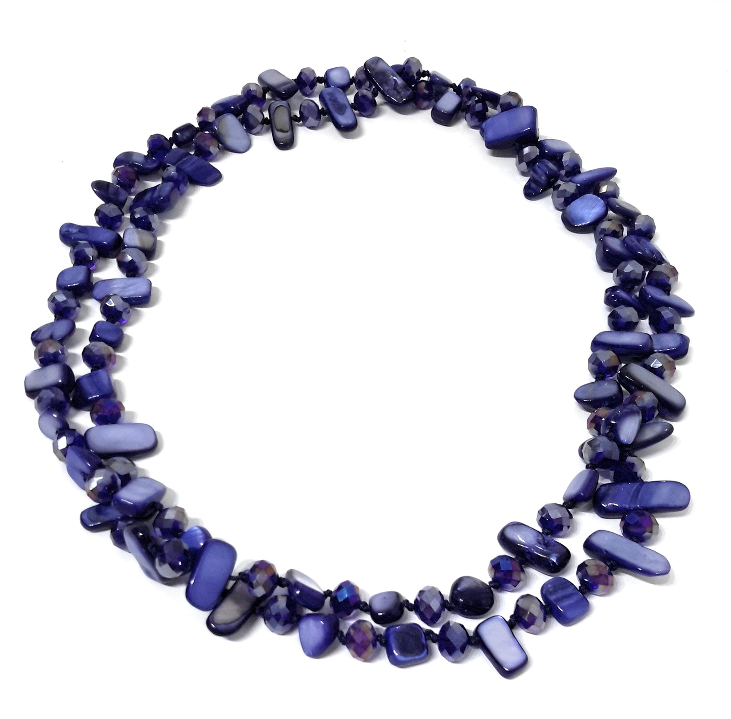 Collar Largo de Nácar · Azul Marino