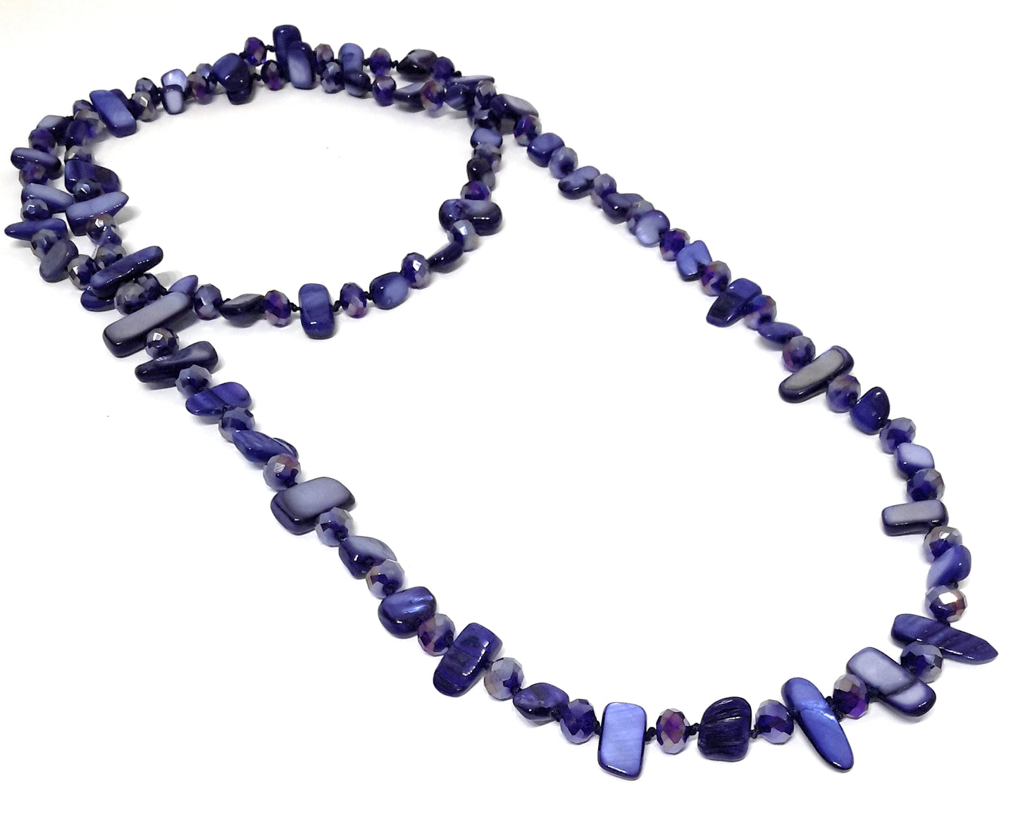 Collar Largo de Nácar · Azul Marino