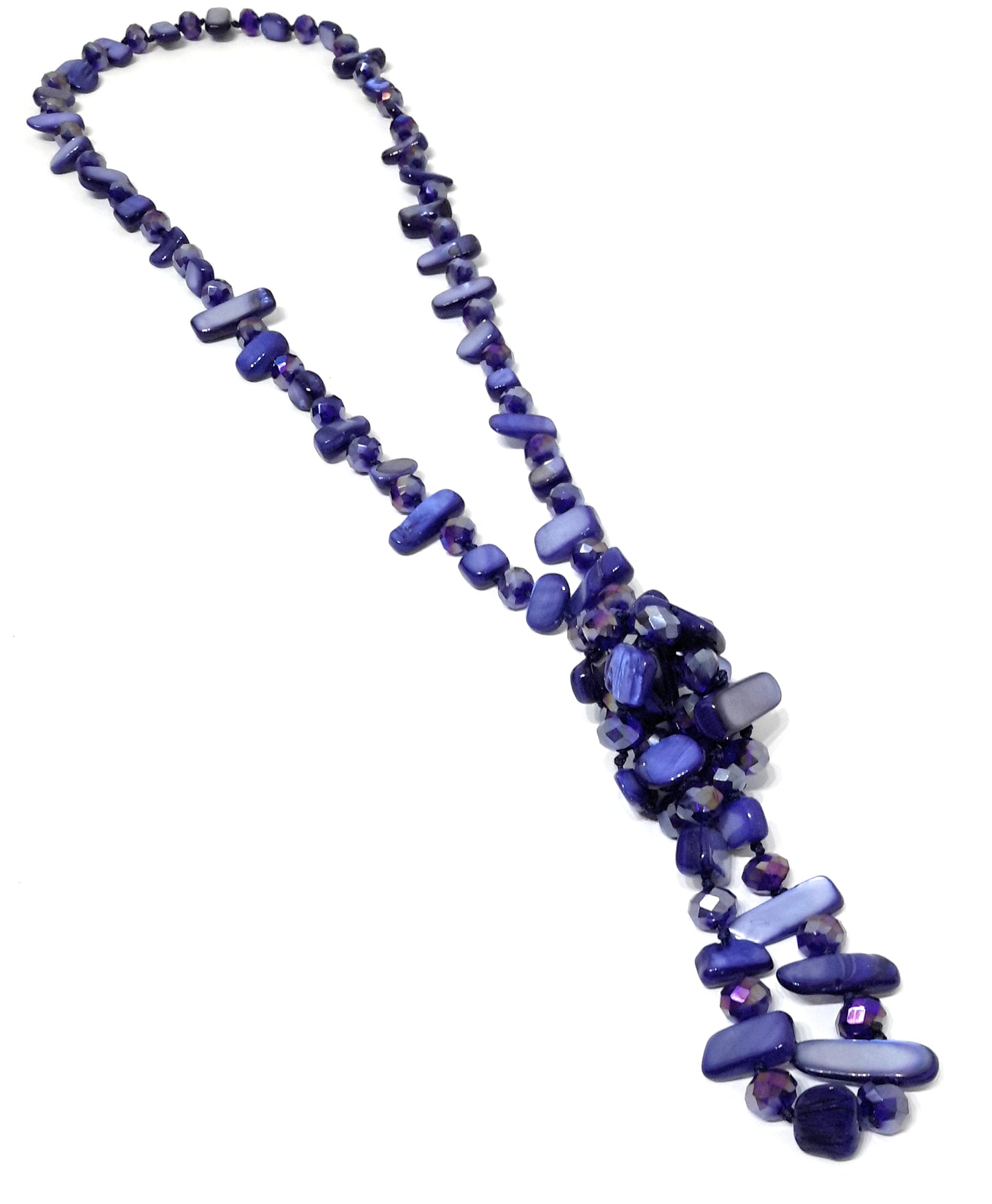 Collar Largo de Nácar · Azul Marino