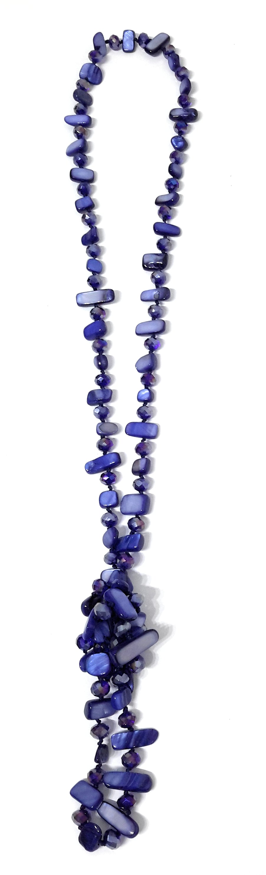 Collar Largo de Nácar · Azul Marino